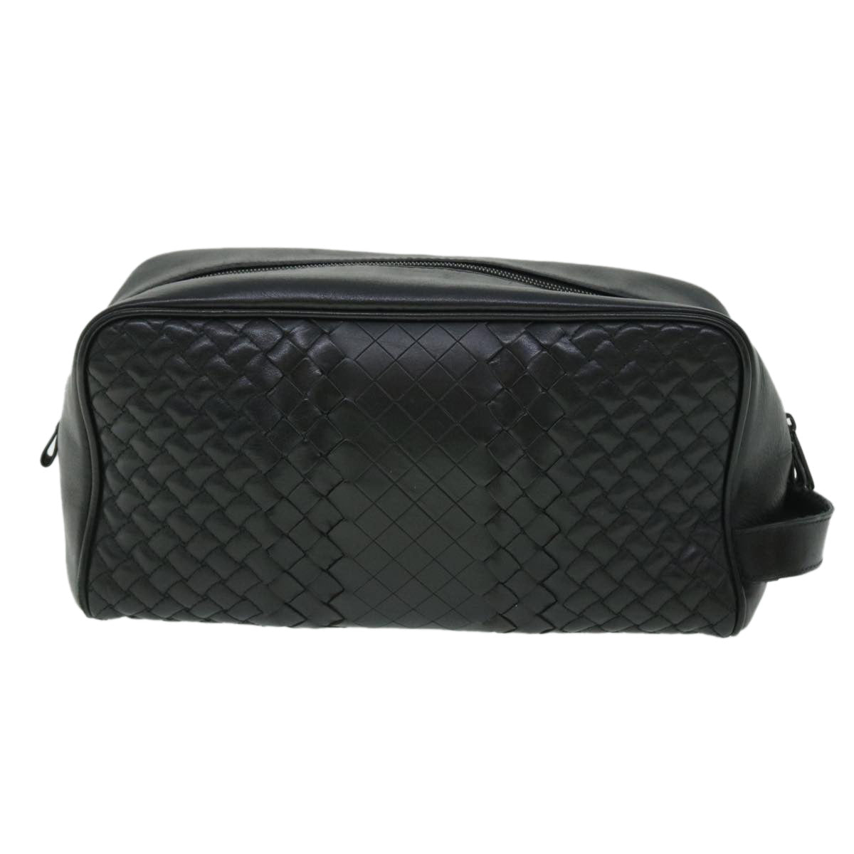 BOTTEGA VENETA INTRECCIATO Clutch Bag Leather Black Auth fm2718 - 0