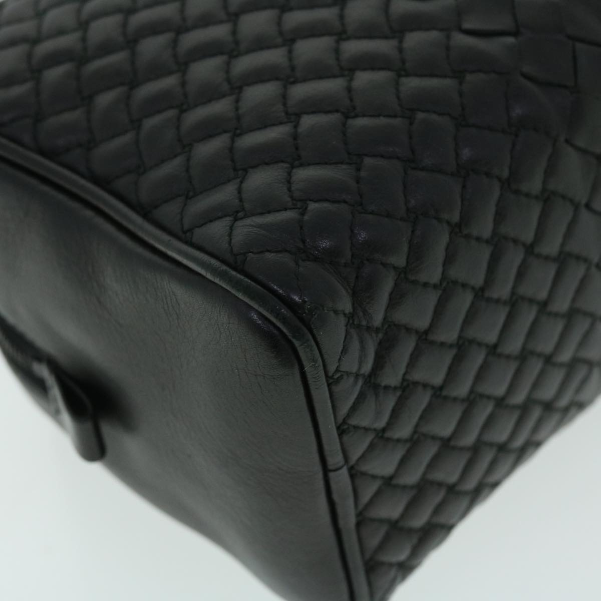BOTTEGA VENETA INTRECCIATO Clutch Bag Leather Black Auth fm2718