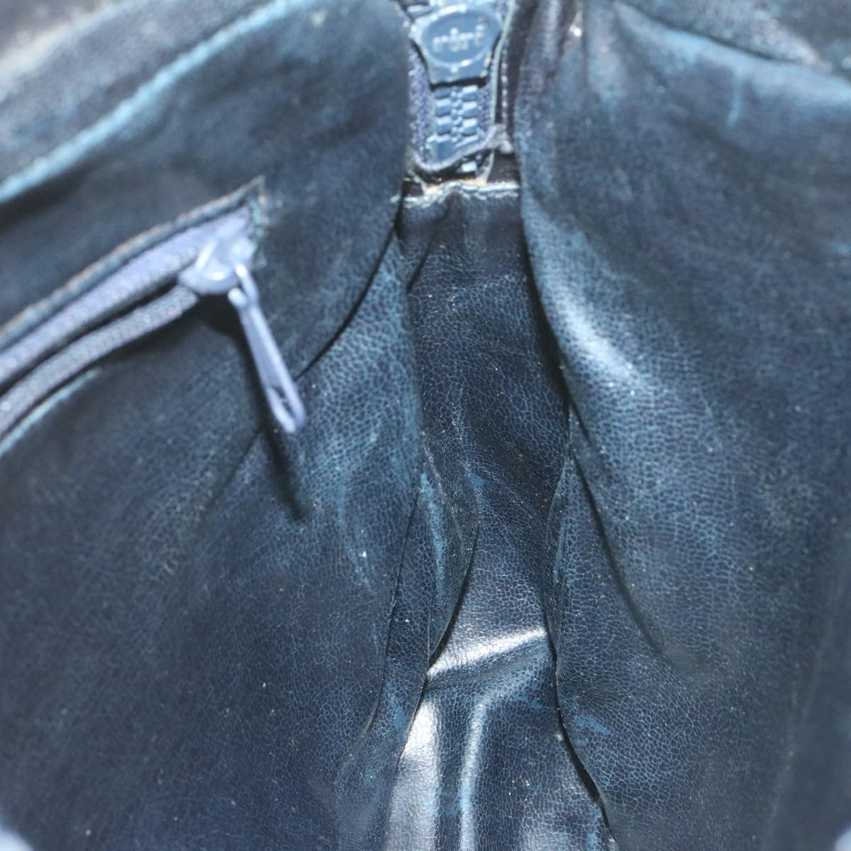 CELINE Horse Carriage C Macadam Canvas Shoulder Bag Navy Blue Auth fm272
