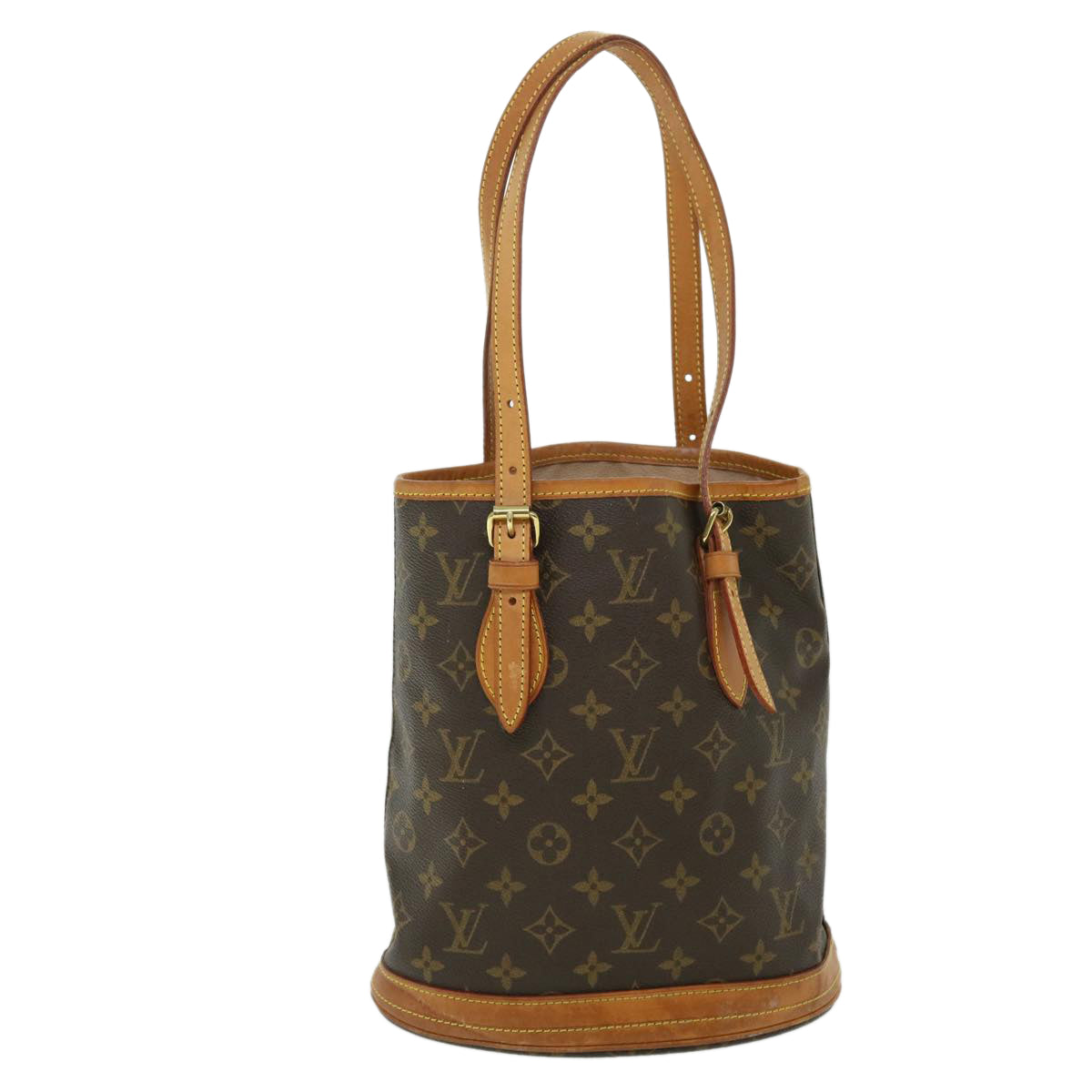 LOUIS VUITTON Monogram Bucket PM Shoulder Bag M42238 LV Auth fm2722