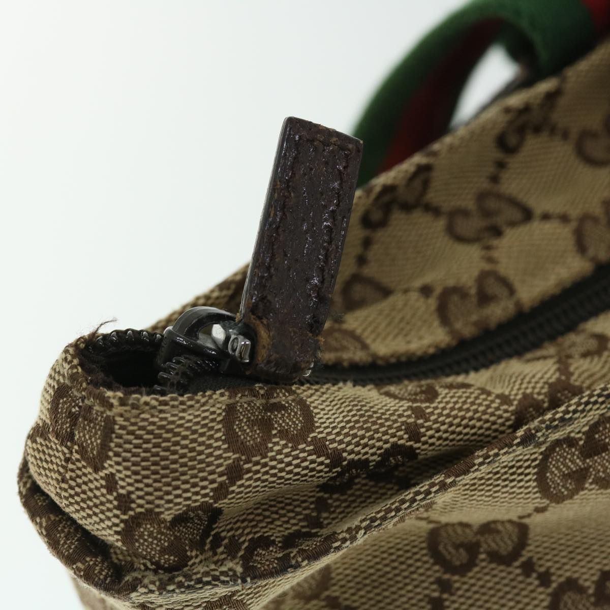 GUCCI GG Canvas Web Sherry Line Tote Bag Beige Green Red 131230 Auth fm2735