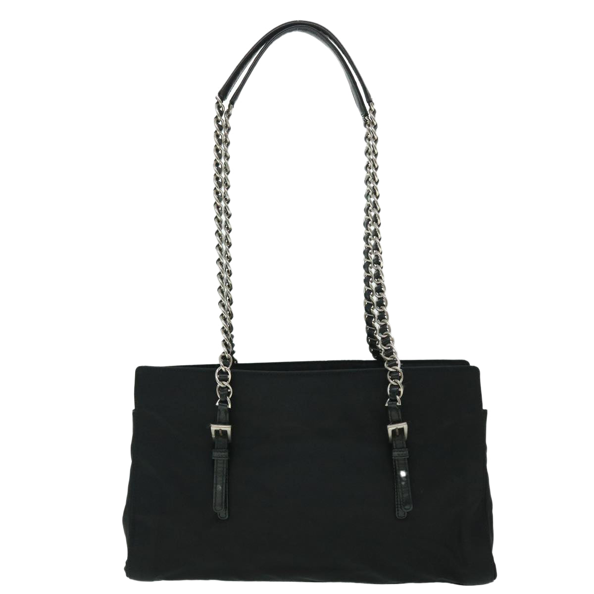 PRADA Chain Shoulder Bag Nylon Black Auth fm2739 - 0