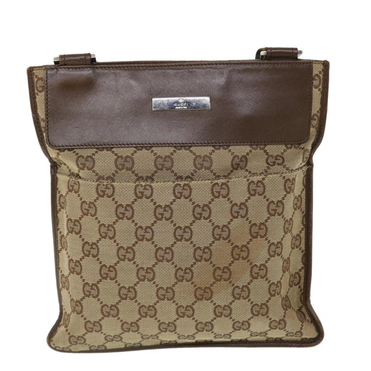 GUCCI GG Canvas Shoulder Bag Beige Brown 27639 Auth fm2740 - 0