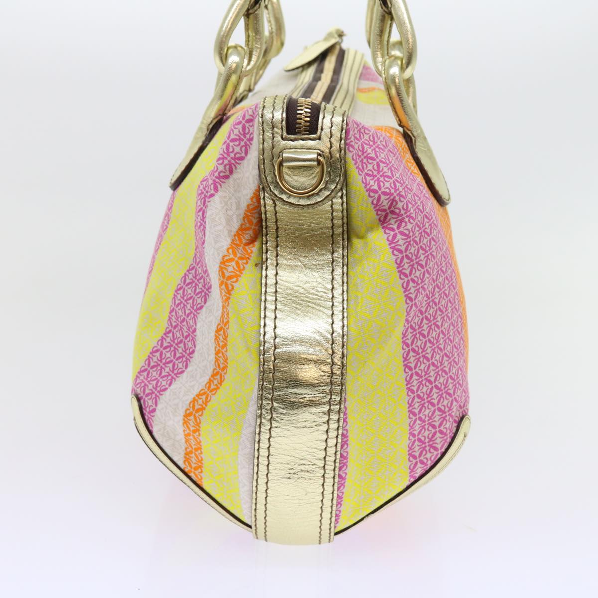 LOEWE Anagram Shoulder Bag Canvas 2way Multicolor Gold Tone Auth fm2751