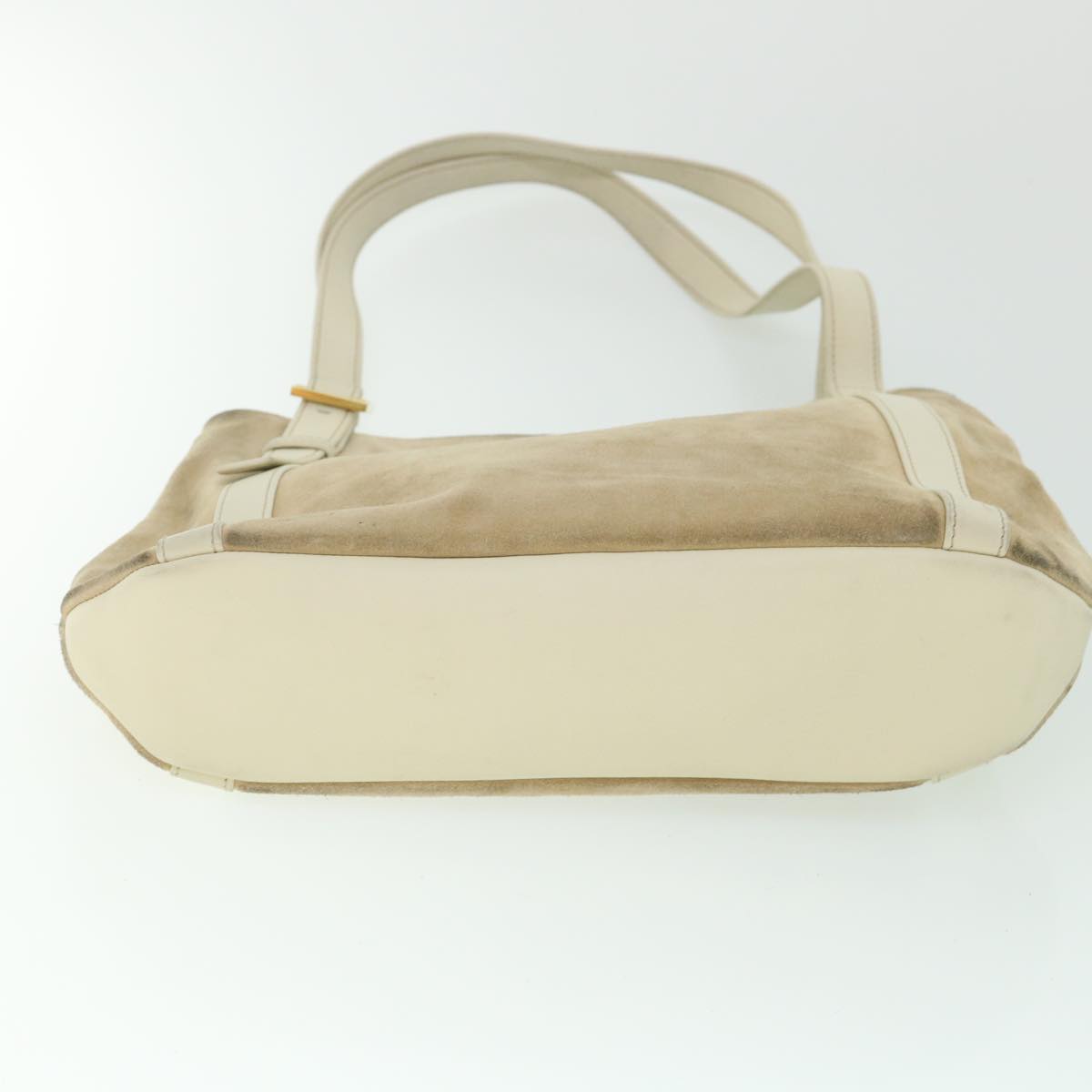 LOEWE Shoulder Bag Suede Leather Beige Auth fm2752