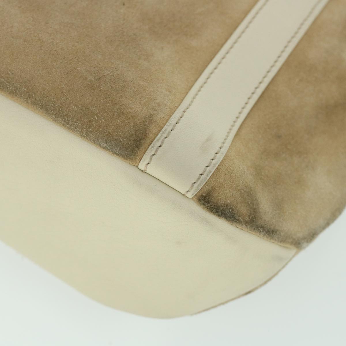 LOEWE Shoulder Bag Suede Leather Beige Auth fm2752