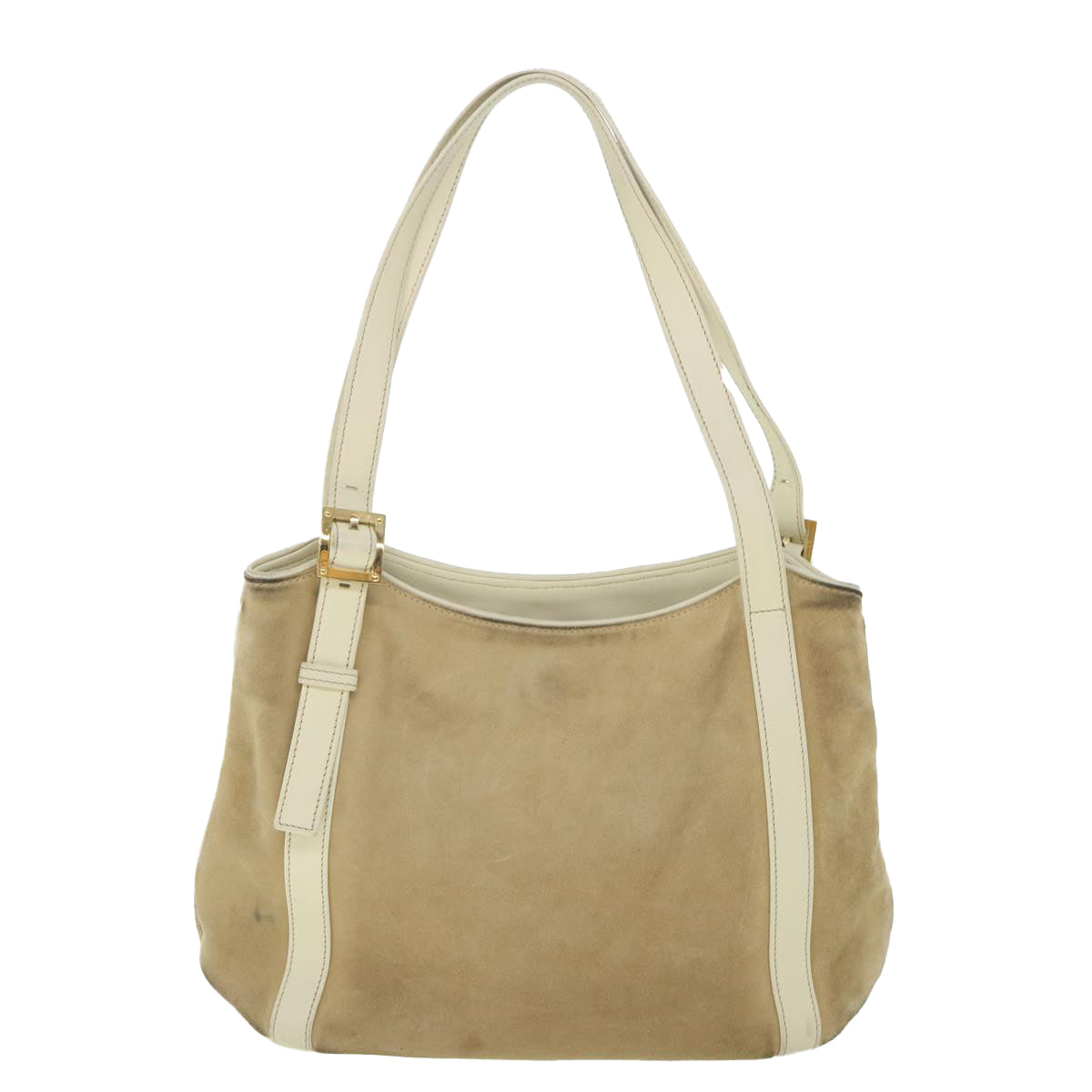 LOEWE Shoulder Bag Suede Leather Beige Auth fm2752