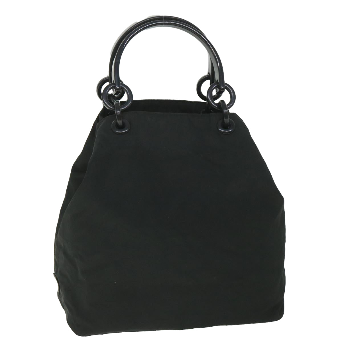 PRADA Hand Bag Nylon Black Auth fm2764