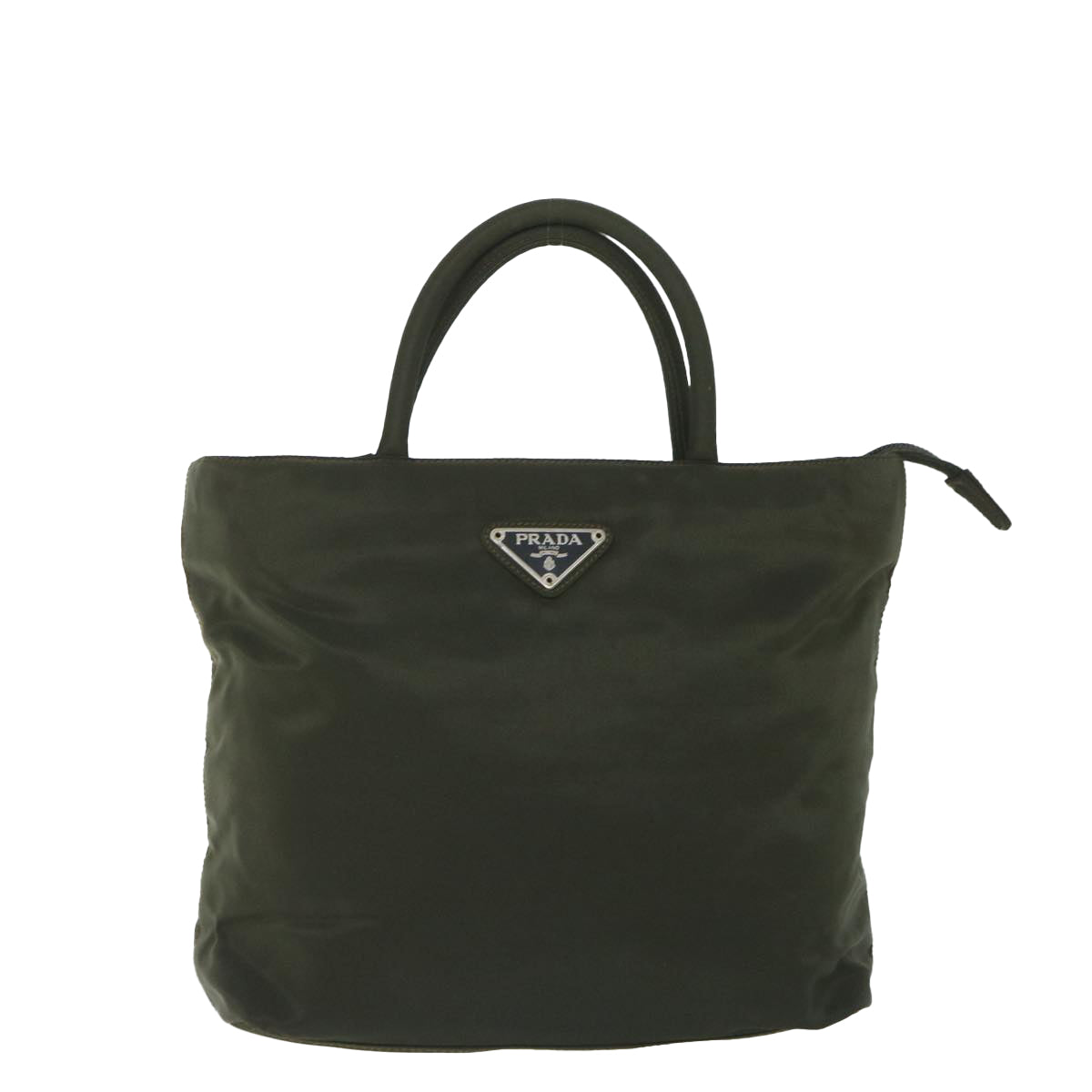 PRADA Hand Bag Nylon Green Auth fm2766