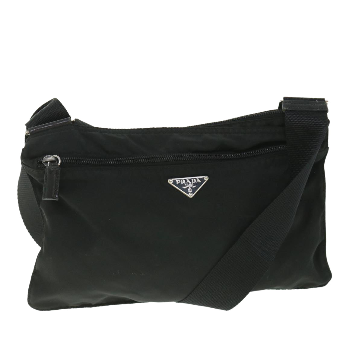 PRADA Shoulder Bag Nylon Black Auth fm2767
