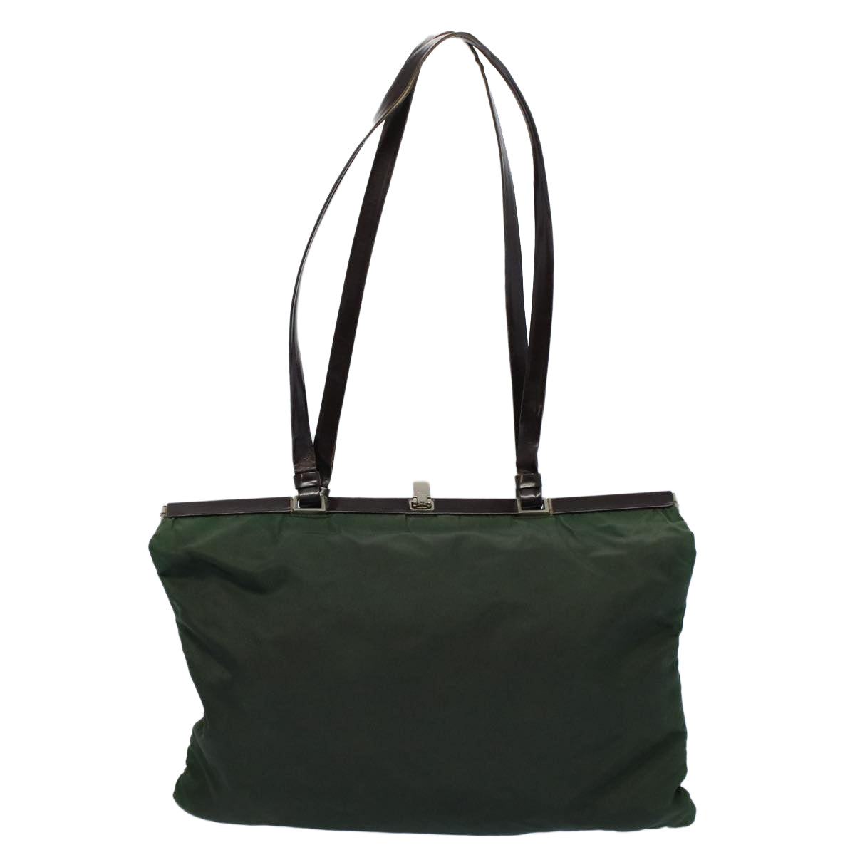 PRADA Tote Bag Nylon Green Auth fm2770 - 0