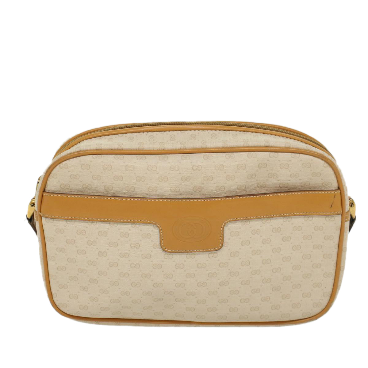 GUCCI Micro GG Canvas Shoulder Bag PVC Leather White 001 123 0439 Auth fm2775