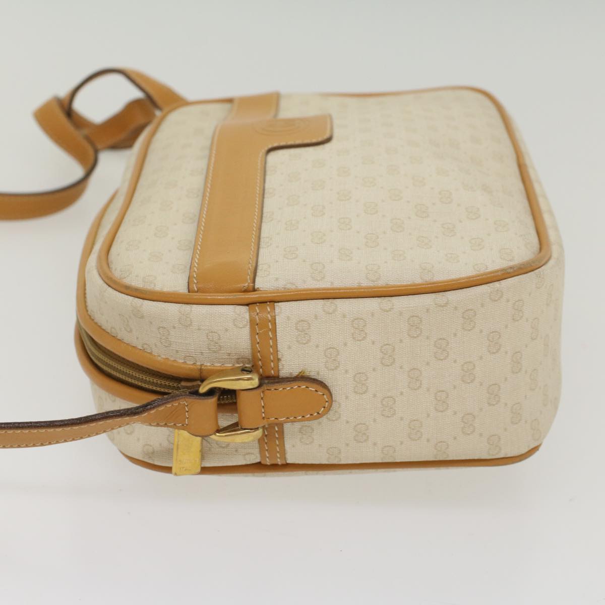 GUCCI Micro GG Canvas Shoulder Bag PVC Leather White 001 123 0439 Auth fm2775