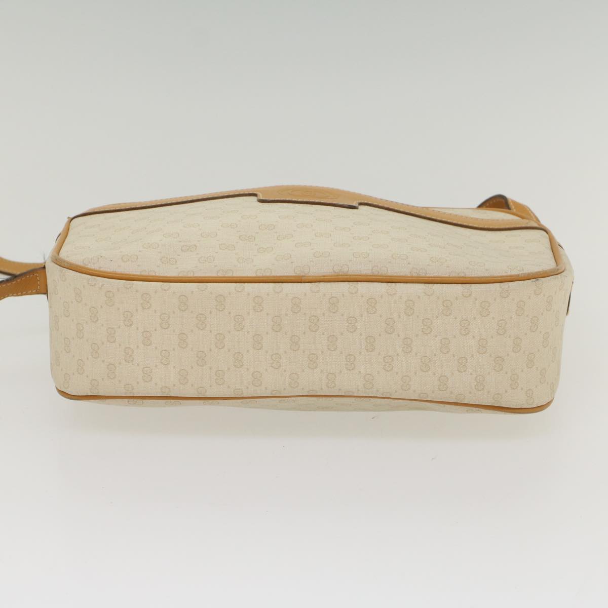 GUCCI Micro GG Canvas Shoulder Bag PVC Leather White 001 123 0439 Auth fm2775