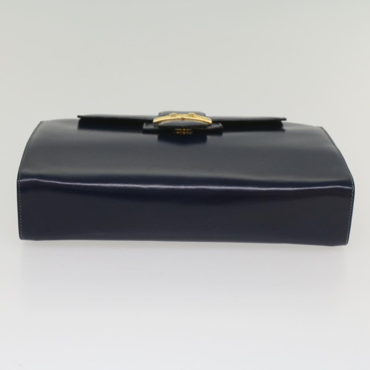 GUCCI Clutch Bag Leather Navy 004 406 0279 Auth fm2776