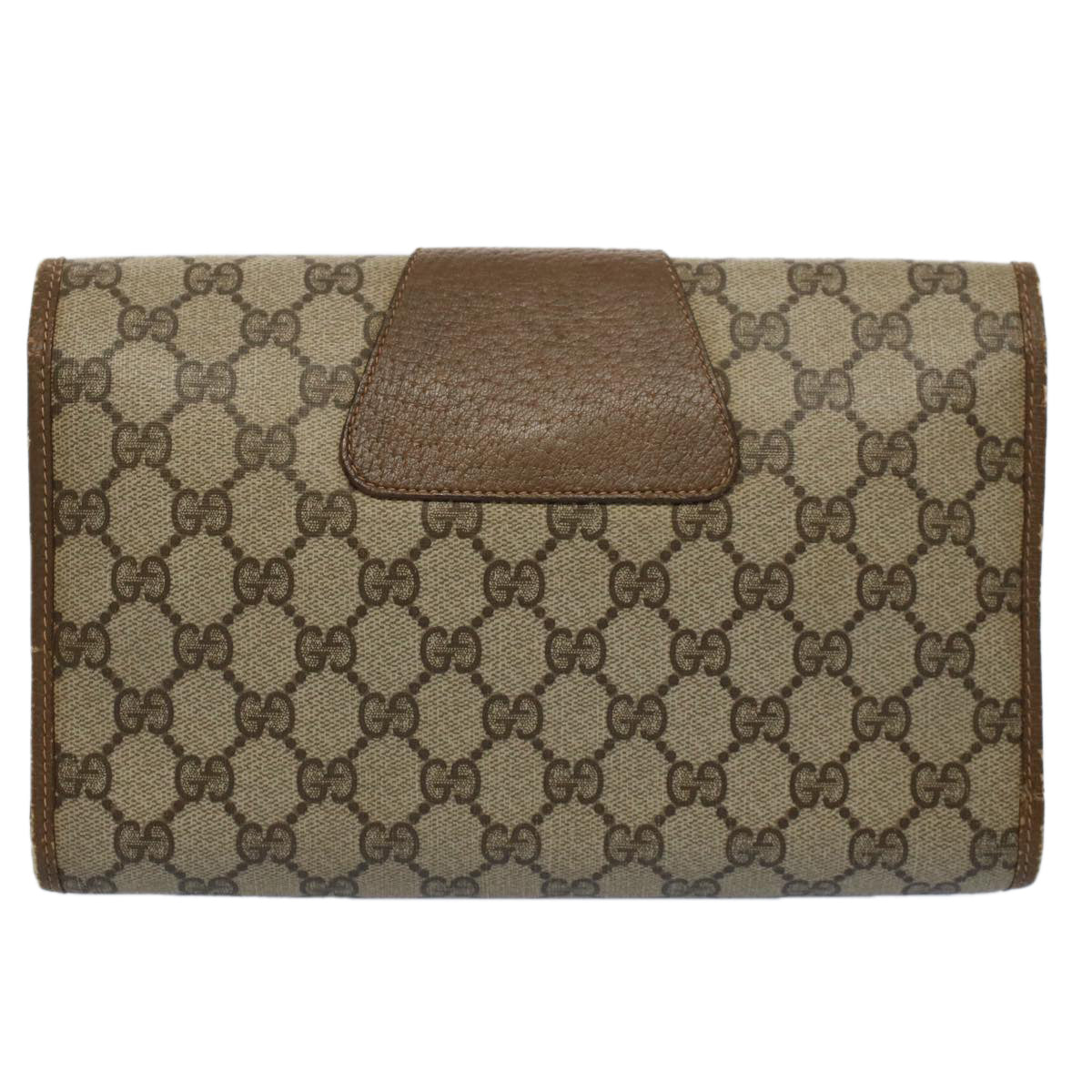 GUCCI GG Supreme Web Sherry Line Clutch Bag Beige Red 89 01 030 Auth fm2777 - 0