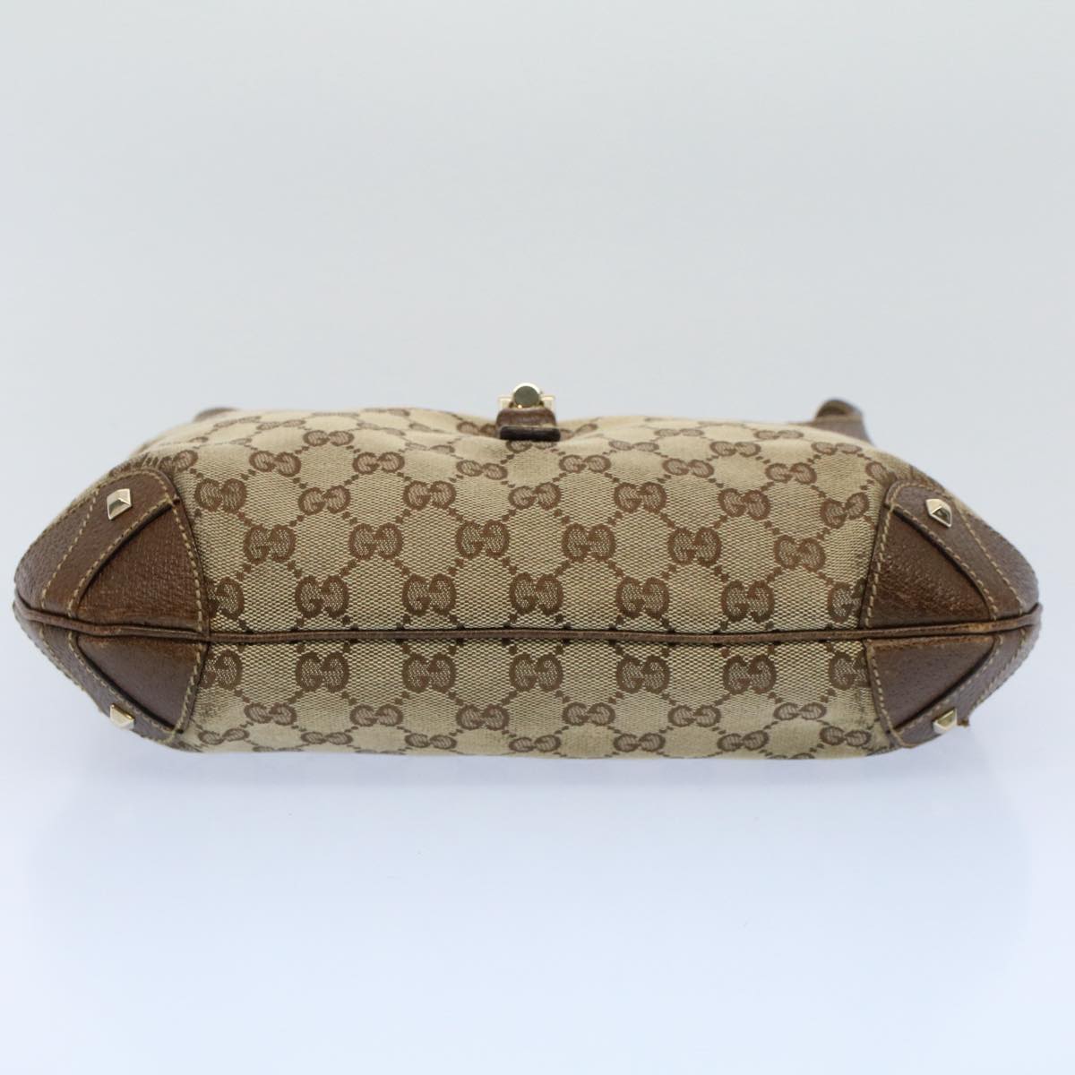 GUCCI GG Canvas Jackie Shoulder Bag Beige 120888 Auth fm2784