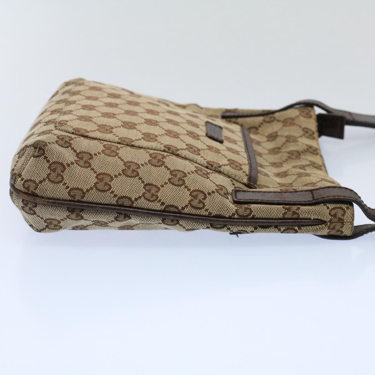 GUCCI GG Canvas Shoulder Bag Beige 122793 Auth fm2787