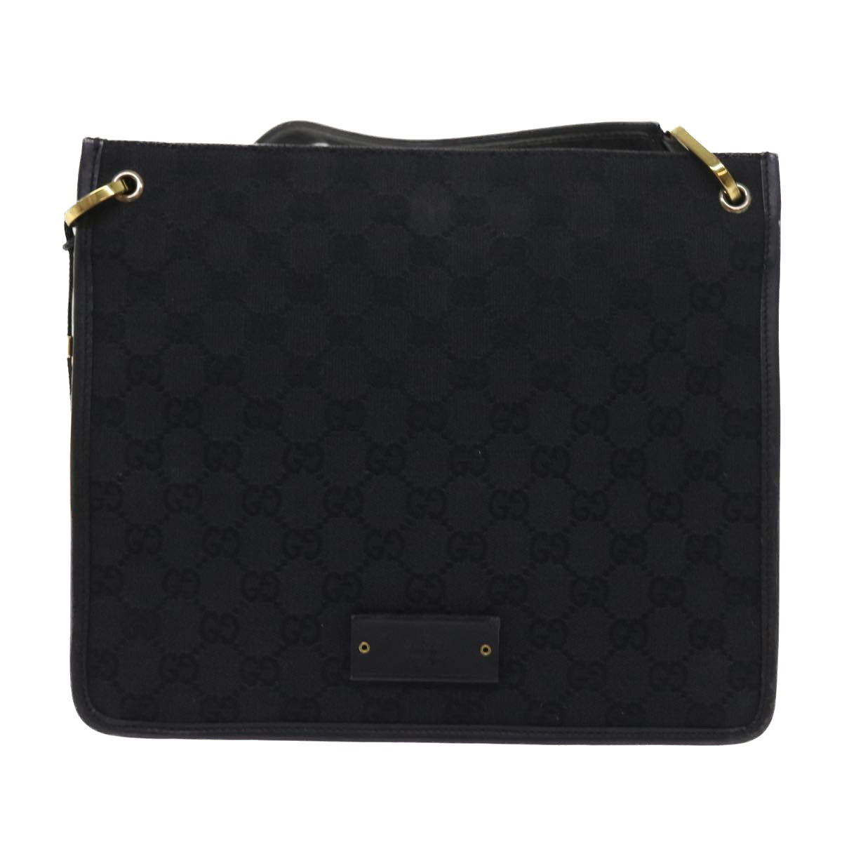 GUCCI GG Canvas Shoulder Bag Black 91762 Auth fm2789 - 0