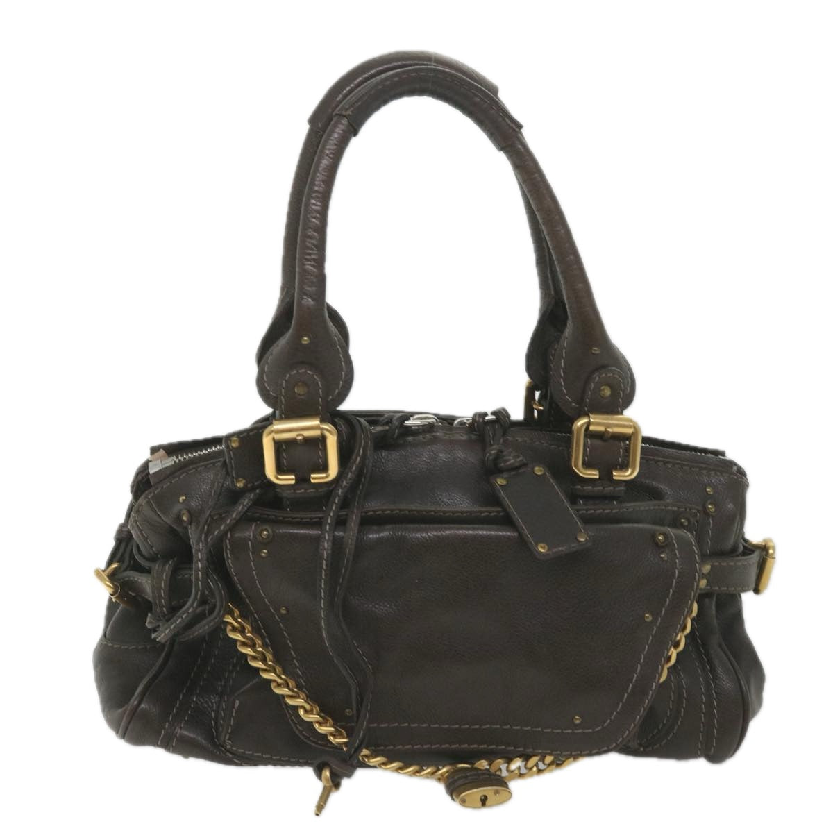 Chloe Paddington Hand Bag Leather Brown Auth fm2802