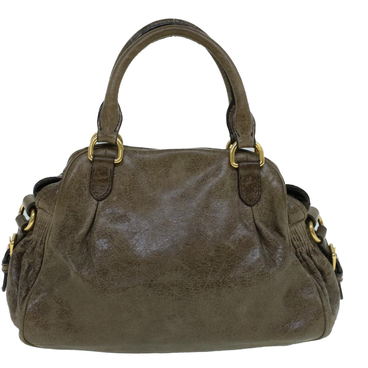 Miu Miu Shoulder Bag Leather 2way Brown Auth fm2803 - 0