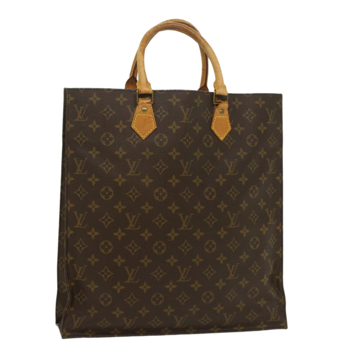 LOUIS VUITTON Monogram Sac Plat Hand Bag M51140 LV Auth fm2825