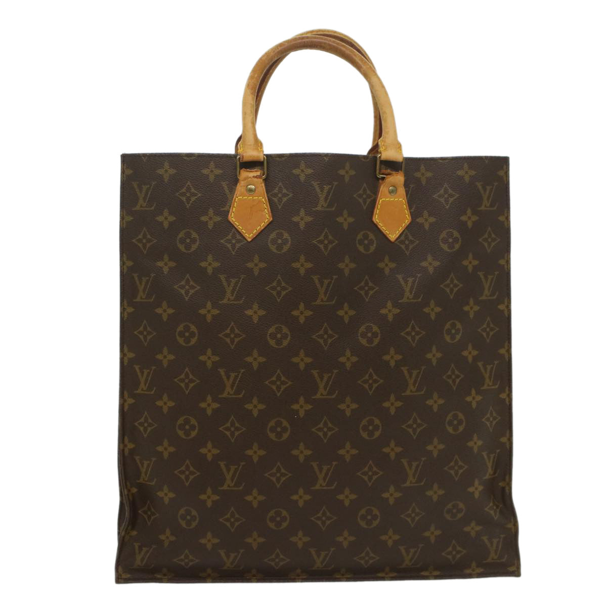 LOUIS VUITTON Monogram Sac Plat Hand Bag M51140 LV Auth fm2825