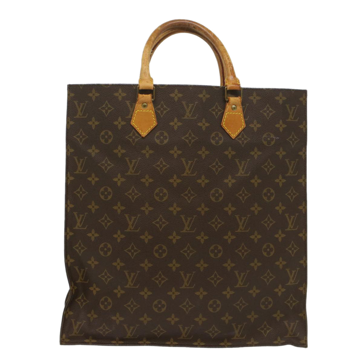 LOUIS VUITTON Monogram Sac Plat Hand Bag M51140 LV Auth fm2825 - 0