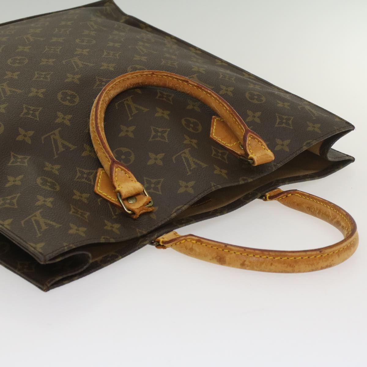 LOUIS VUITTON Monogram Sac Plat Hand Bag M51140 LV Auth fm2825