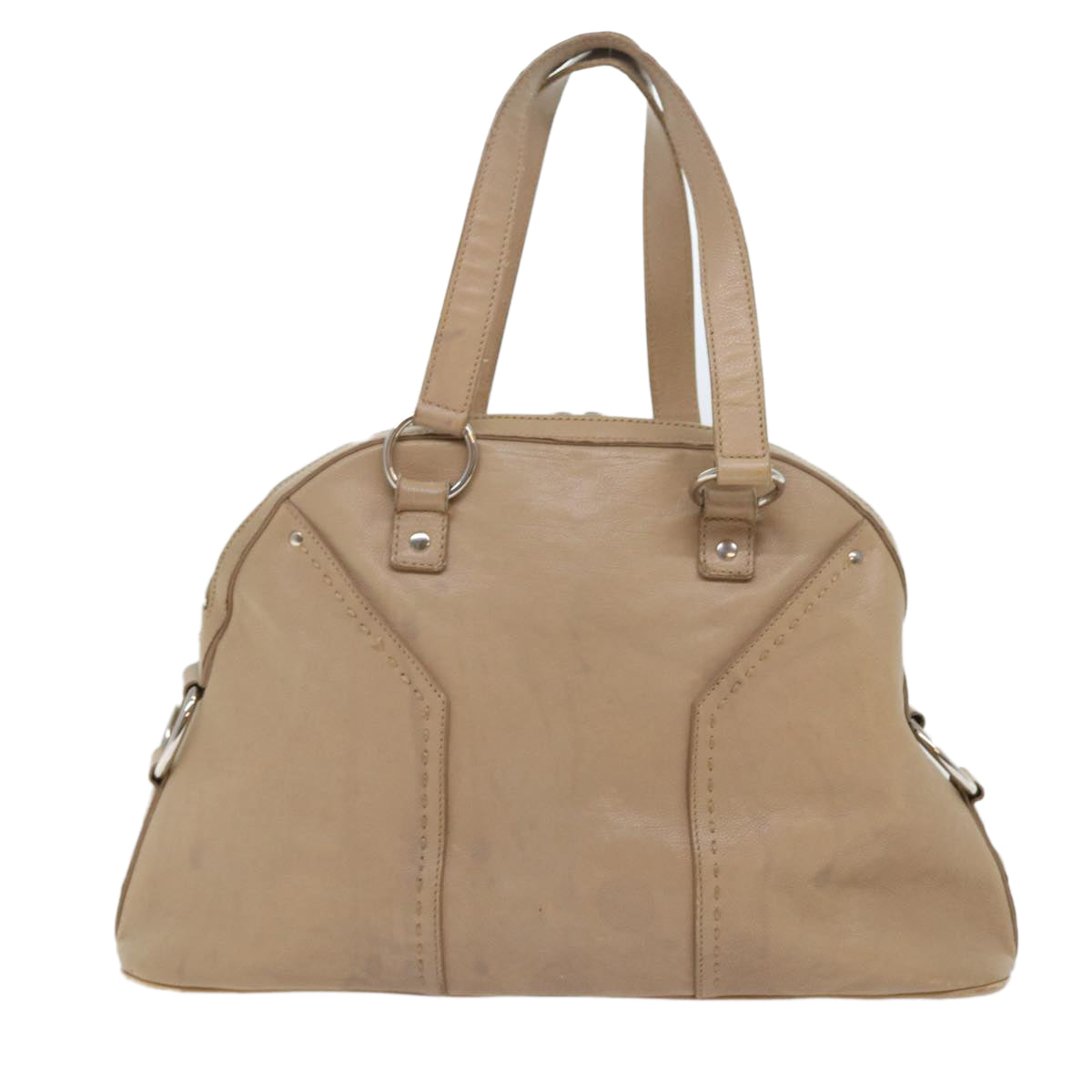 SAINT LAURENT Tote Bag Leather Beige 156464 Auth fm2827 - 0