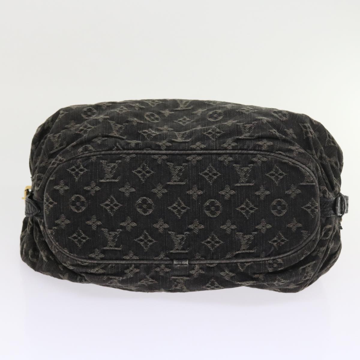 LOUIS VUITTON Monogram Denim XS Shoulder Bag Black M95608 LV Auth fm2834