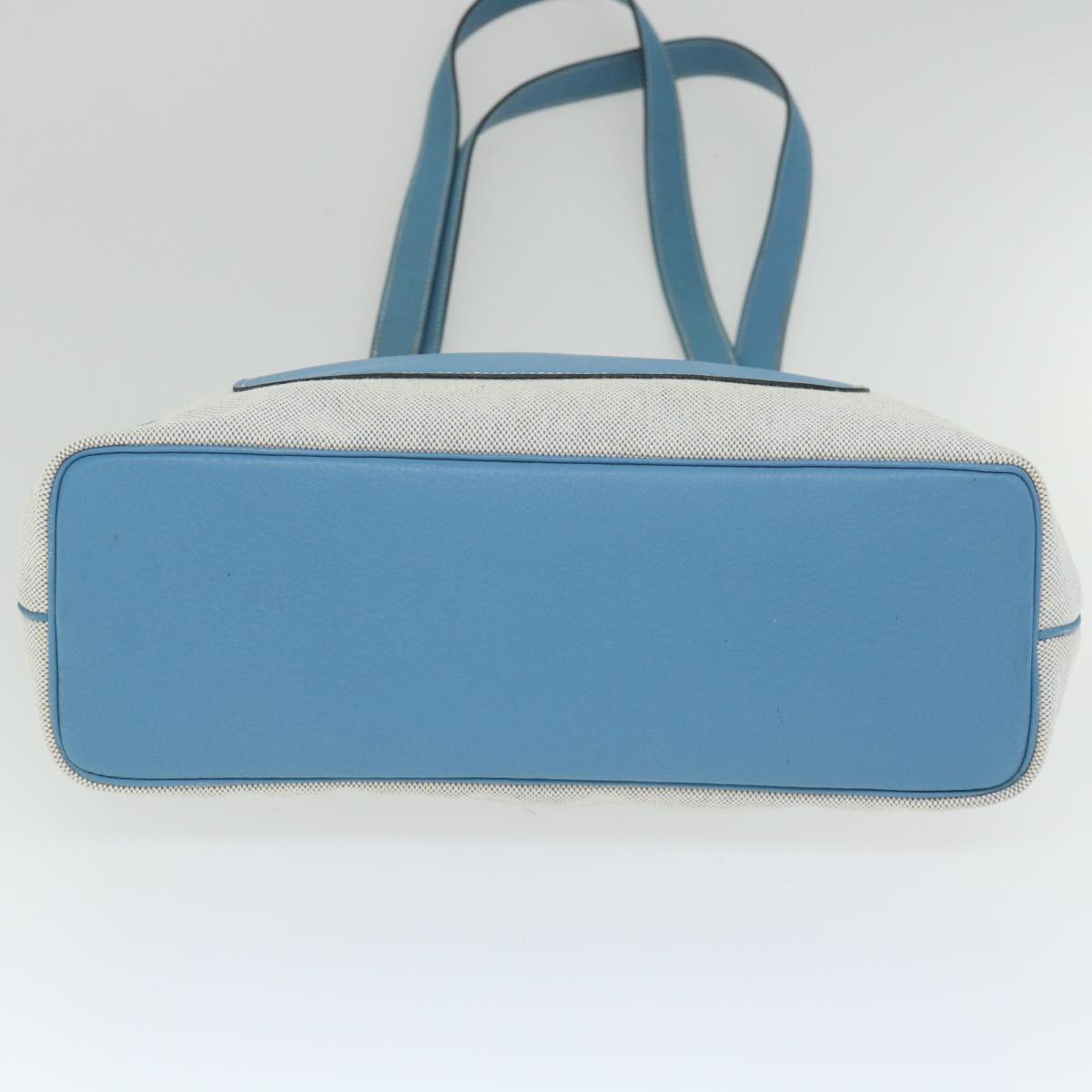 HERMES Giardinier PM Tote Bag Canvas Blue Gray Auth fm2836