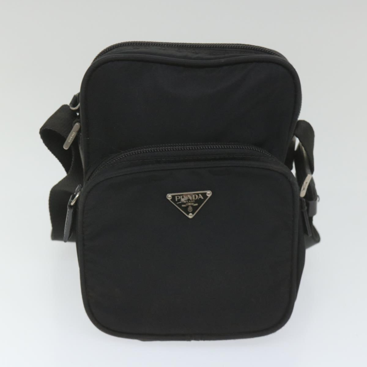 PRADA Shoulder Bag Nylon 2Set Black Auth fm2849