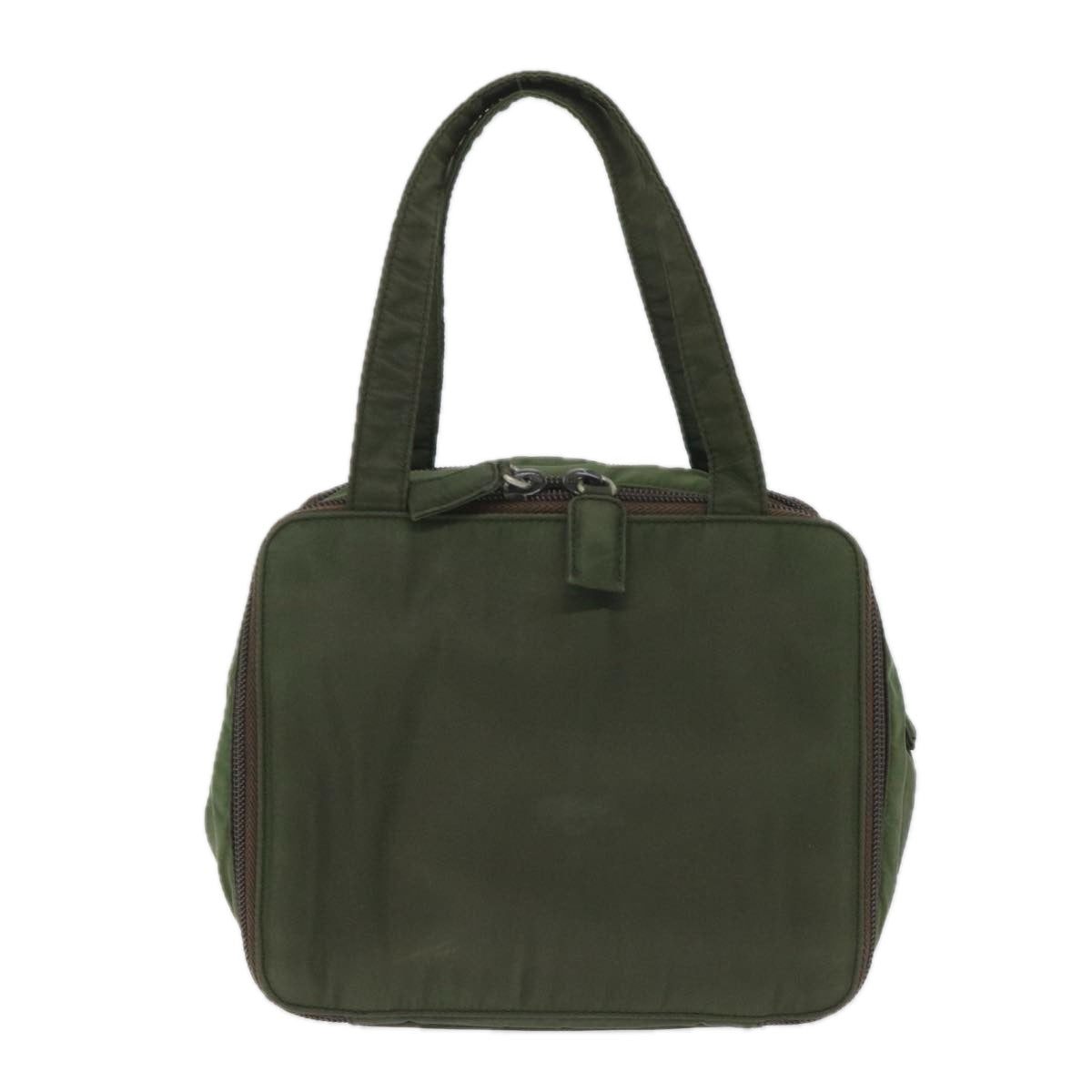 PRADA Hand Bag Nylon Khaki Auth fm2850 - 0