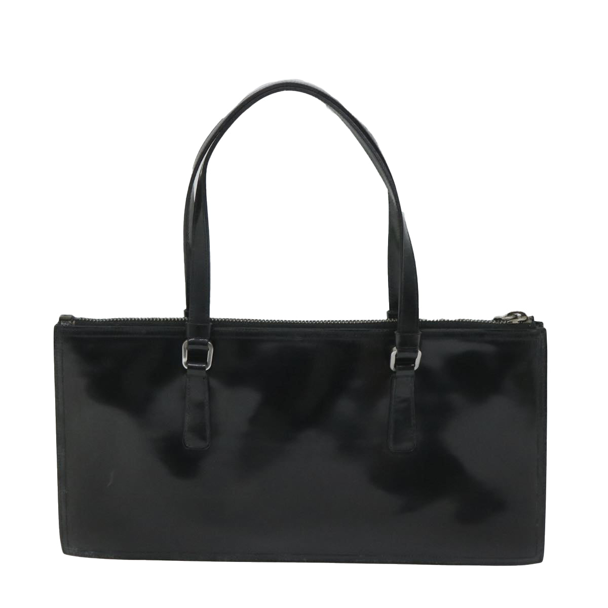 PRADA Hand Bag Leather Black Auth fm2852