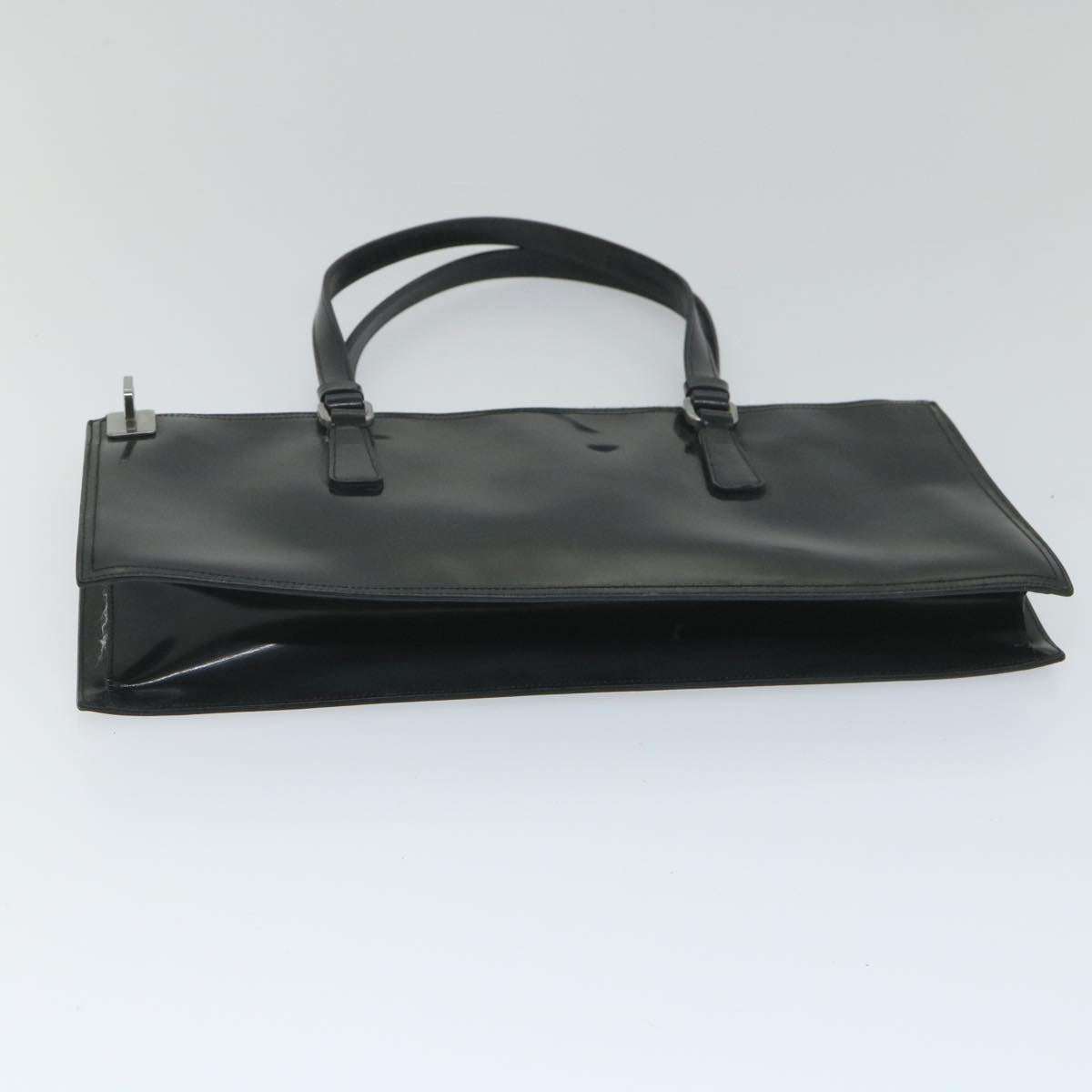 PRADA Hand Bag Leather Black Auth fm2852