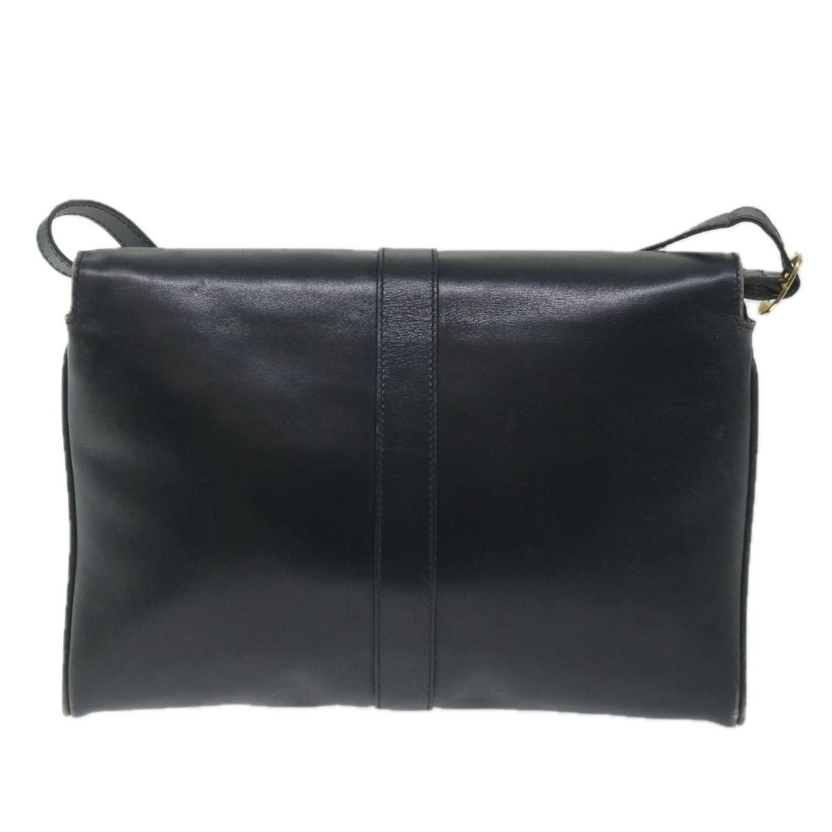 Salvatore Ferragamo Shoulder Bag Leather Navy Auth fm2865 - 0