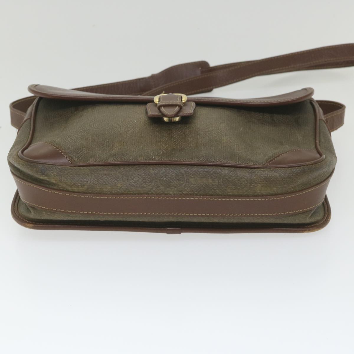 GUCCI Shoulder Bag Canvas Leather Beige Brown Auth fm2880