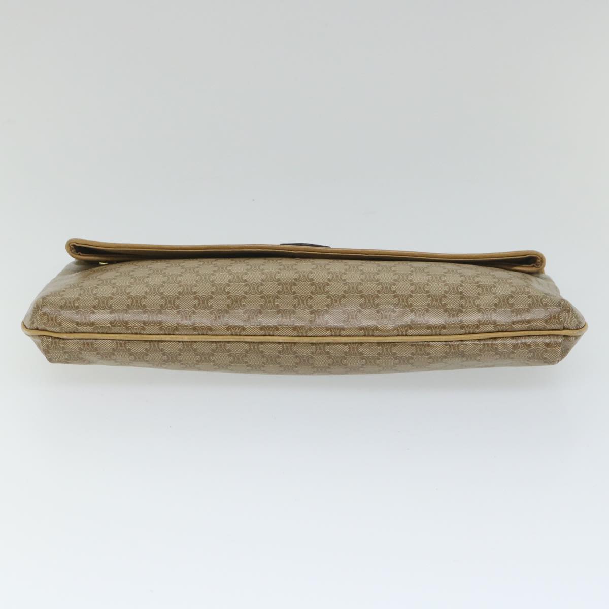 CELINE Macadam Canvas Clutch Bag Beige Auth fm2889