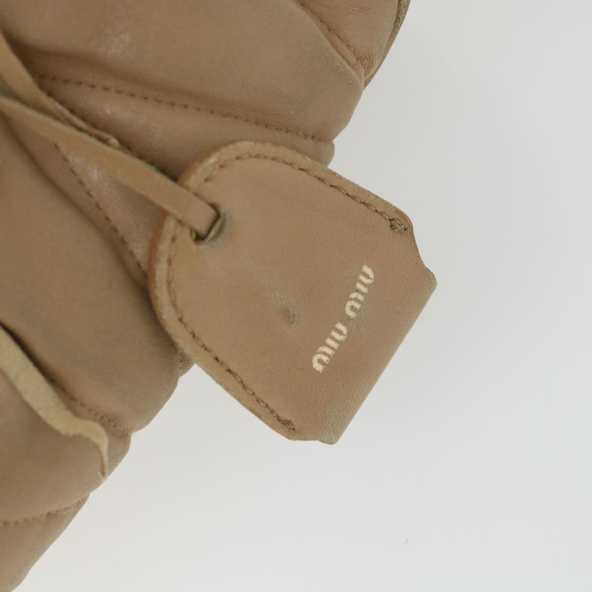Miu Miu Materasse Hand Bag Leather Beige Auth fm2922