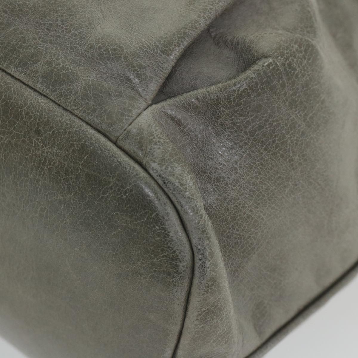 Miu Miu Hand Bag Leather 2way Gray Auth fm2923