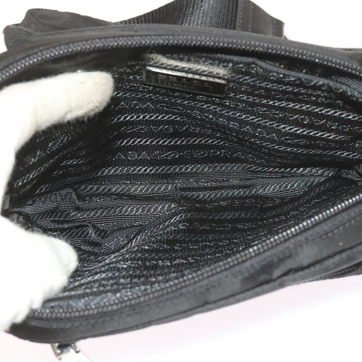 PRADA Waist bag Nylon Black Auth fm2924