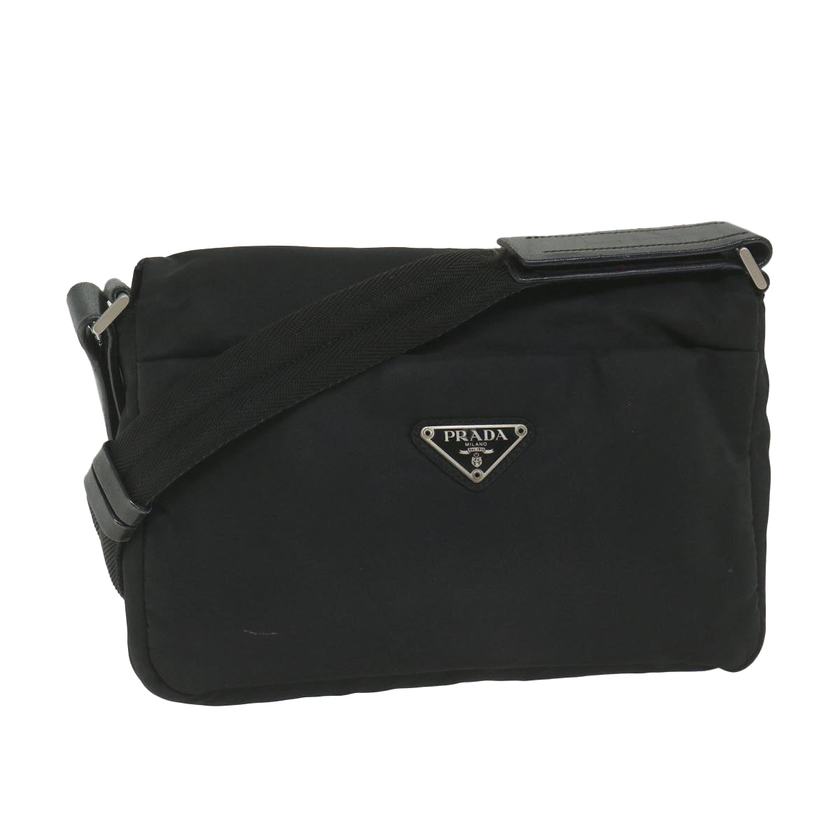 PRADA Shoulder Bag Nylon Black Auth fm2925