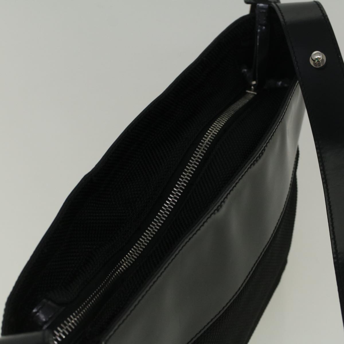 CELINE Shoulder Bag Canvas Black Auth fm2930