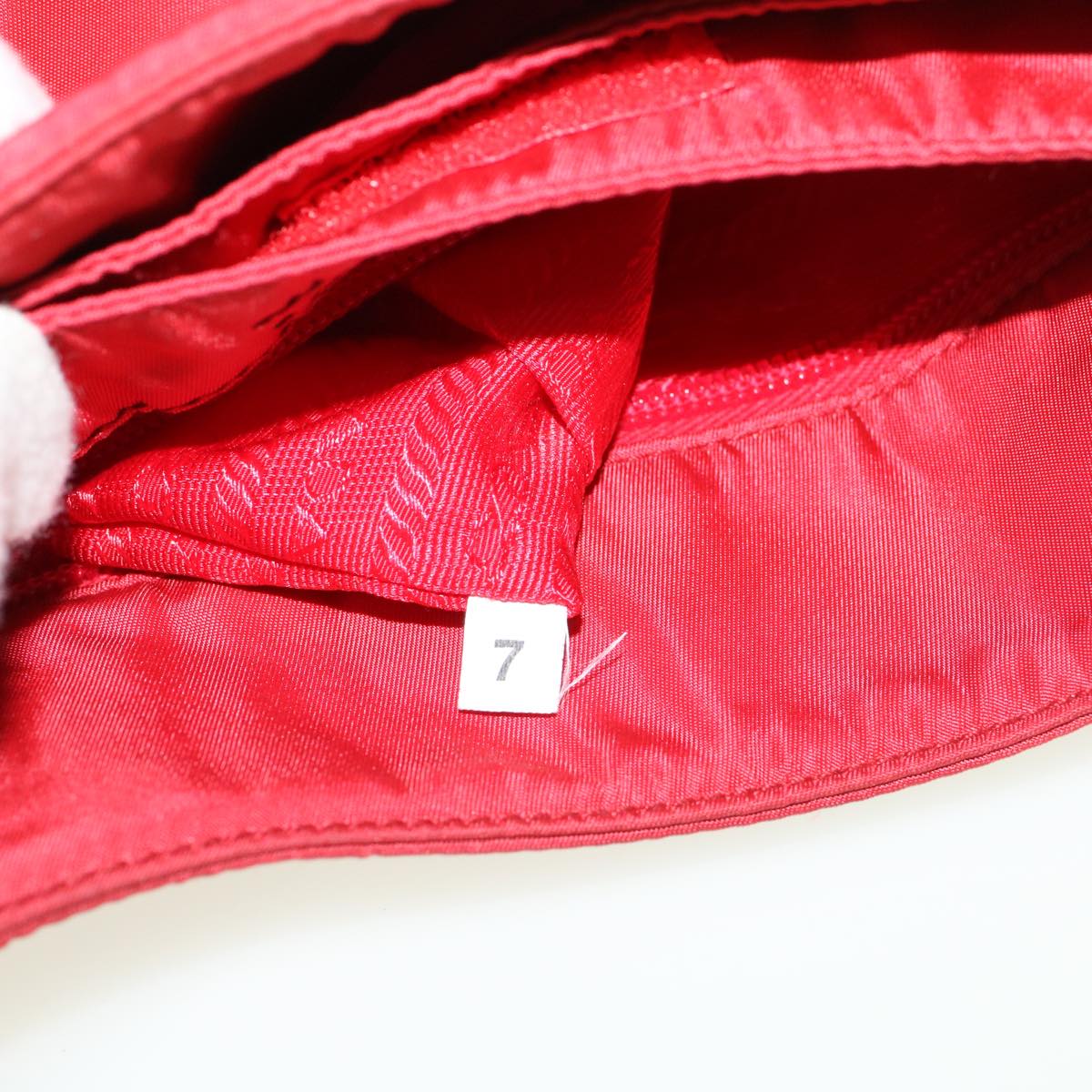 PRADA Shoulder Bag Nylon Red Auth fm2932
