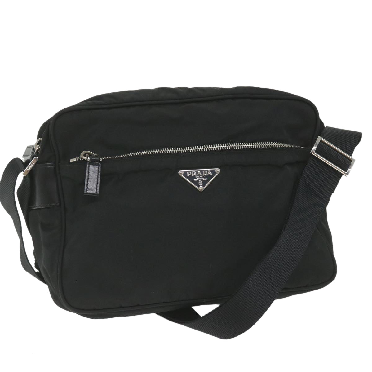 PRADA Shoulder Bag Nylon Black Auth fm2936