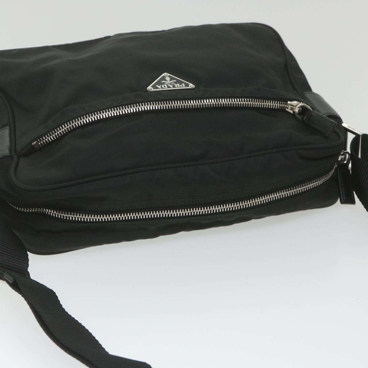 PRADA Shoulder Bag Nylon Black Auth fm2936