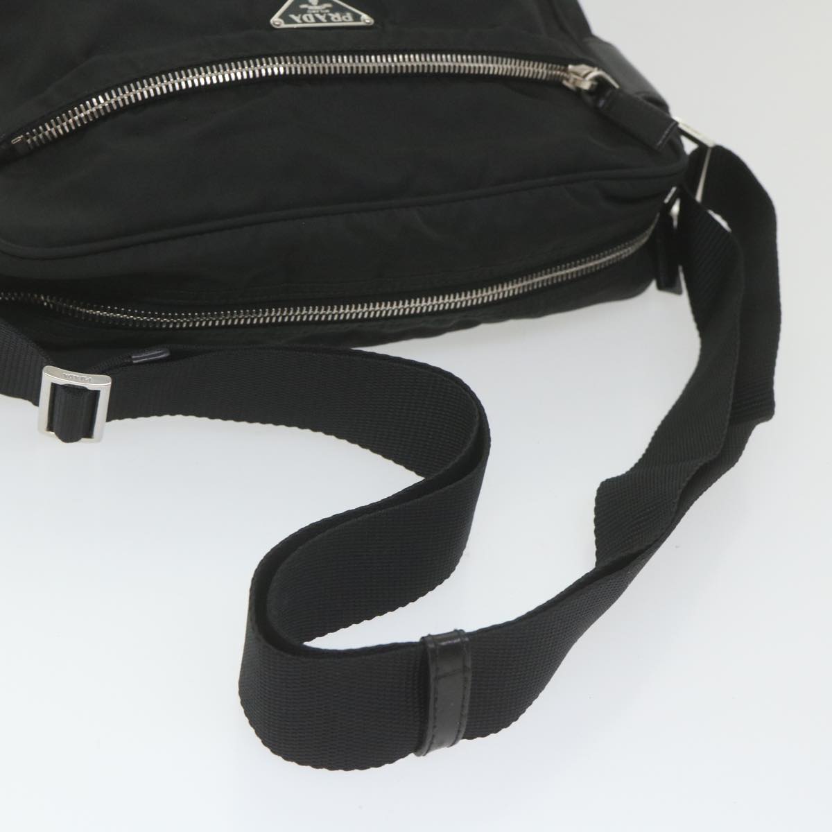 PRADA Shoulder Bag Nylon Black Auth fm2936