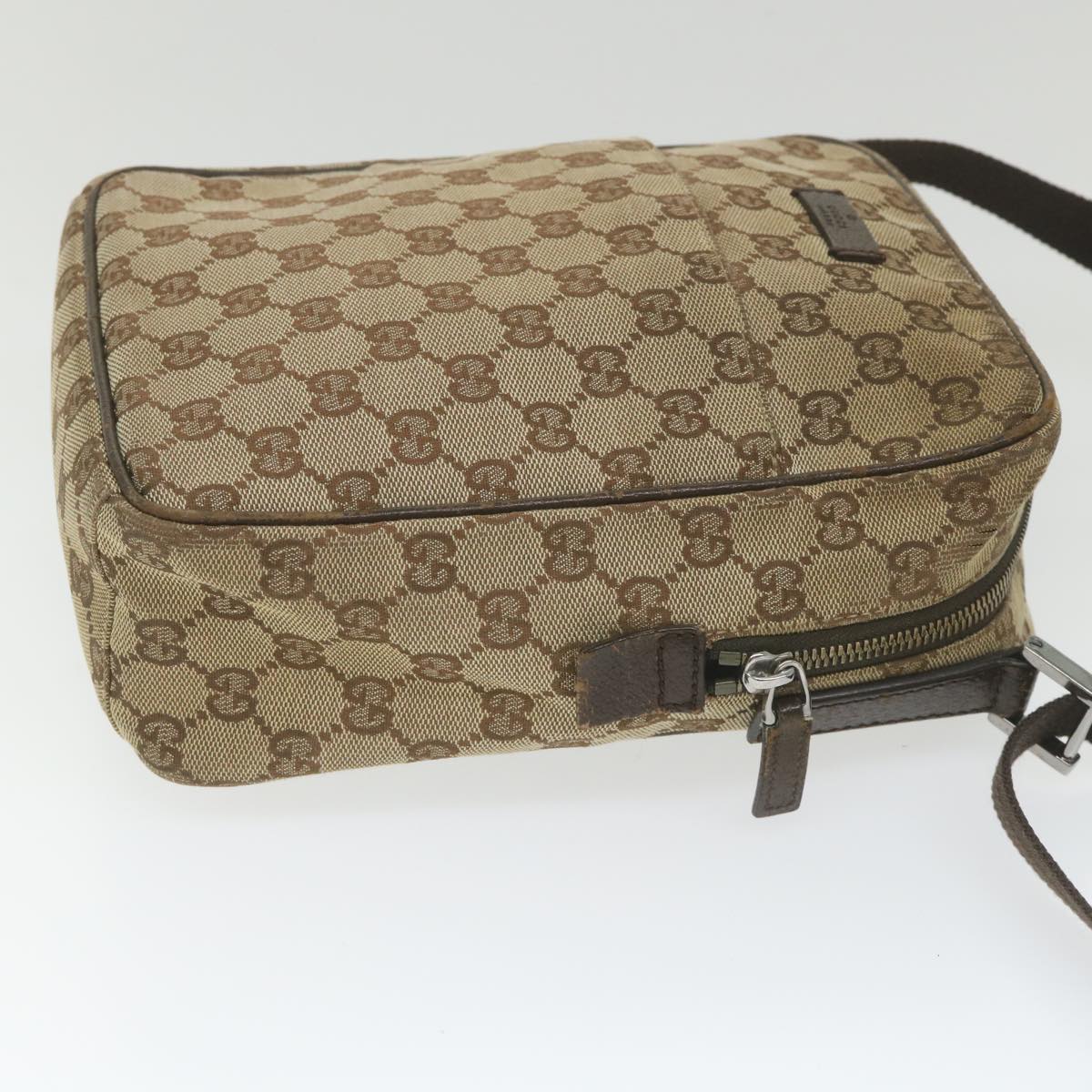 GUCCI GG Canvas Shoulder Bag Beige 122759 Auth fm2942