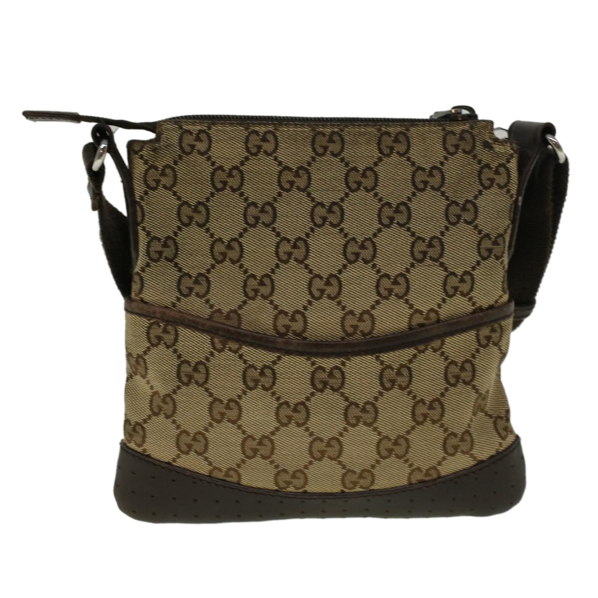 GUCCI GG Canvas Shoulder Bag Beige 1247671 Auth fm2944